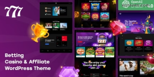 777 Betting, Casino Affiliate WordPress Theme 1.0 GPL Theme