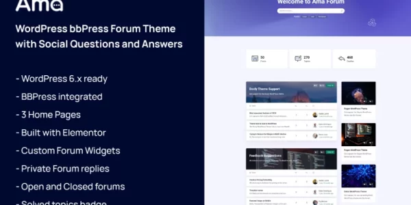 AMA WordPress bbPress Forum Theme 1.0.4 GPL Theme