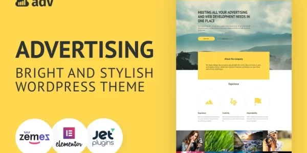 Adv Bright And Stylish WordPress Advertising Theme WordPress Theme 1.0.1 GPL Theme