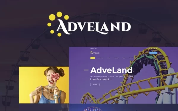 Adveland Amusement Park Responsive WordPress Theme 1.0.0 GPL Theme