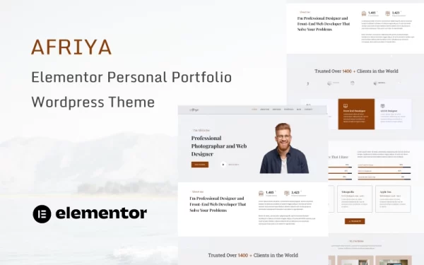 Afriya Personal Portfolio, CV and Resume WordPress Theme 1.0.0 GPL Theme