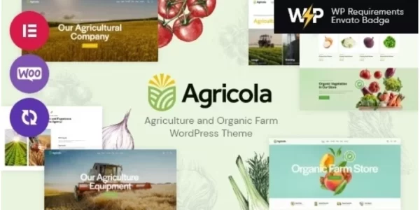 Agricola Agriculture and Organic Farm WordPress Theme 1.9.0 GPL Theme