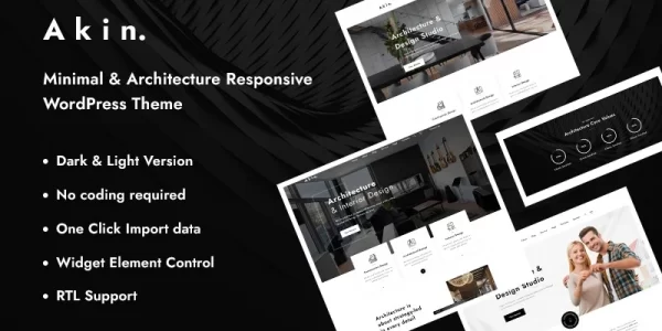 Akin Minimal and Architecture Responsive WordPress Theme 1.0.1 GPL Theme