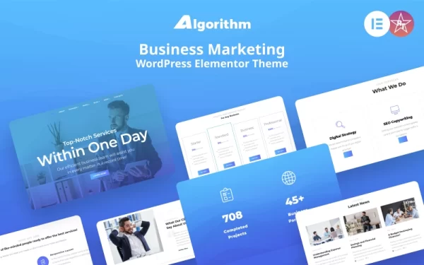 Algorithm Business Marketing WordPress Elementor Theme WordPress Theme 1.0.0 GPL Theme