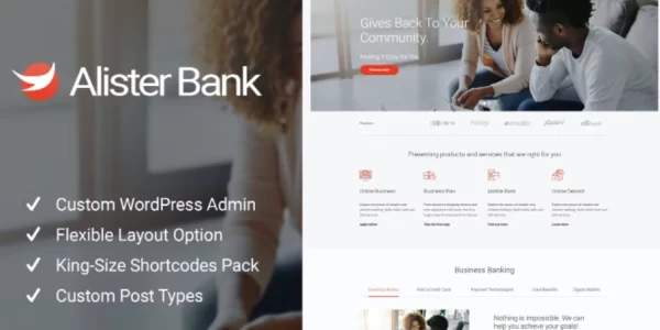 Alister Bank Credits Banking Finance WP Theme 1.1.7 GPL Theme