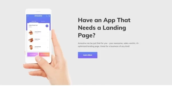 Amazinx Mobile App Responsive One Page WordPress Theme 1.0.0 GPL Theme