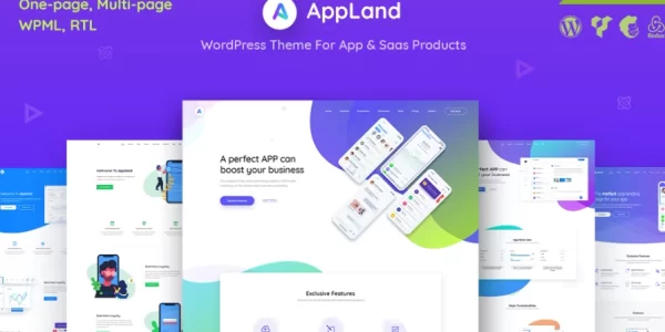 AppLand WordPress Theme For App Saas Products 2.9.4 GPL Theme
