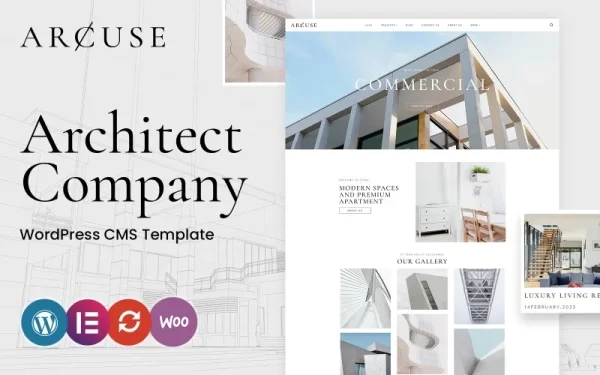 Arcuse Real Estate Architecture WordPress Theme 1.0.0 GPL Theme