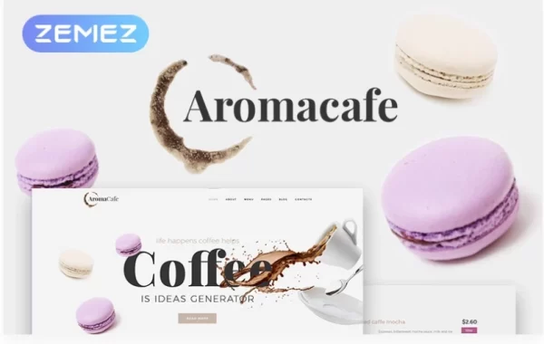 Aromacafe Coffee Shop WordPress Elementor Theme 1.0.0 GPL Theme