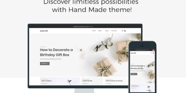 Artcraft Handmade ECommerce Clean Elementor WooCommerce Theme 1.0 GPL Theme