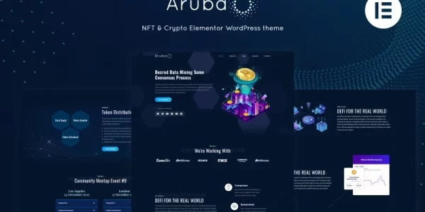 Aruba Crypto ICO Elementor WordPress Theme 1.0.0 GPL Theme