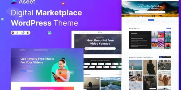 Aseet Digital Marketplace WordPress Theme 1.0.1 GPL Theme