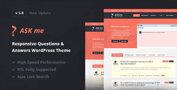 Ask Me 6.9.7 GPL Theme