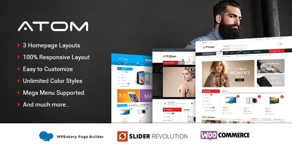 Atom Responsive WooCommerce WordPress Theme 1.5.11 GPL Theme