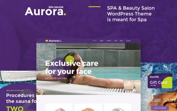 Aurora Spa Beauty Salon WordPress Theme 1.0 GPL Theme