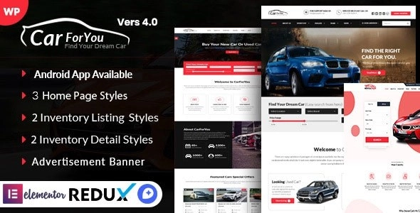 Auto CarForYou Responsive Car Dealer WordPress Theme 4.0 GPL Theme