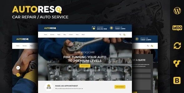 Autoresq Car Repair and Auto Mechanic WordPress Theme 2.1.4 GPL Theme