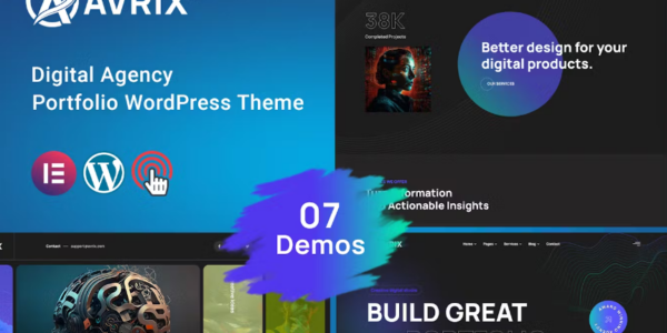 Avrix Digital Agency Portfolio WordPress 1.1 GPL Theme