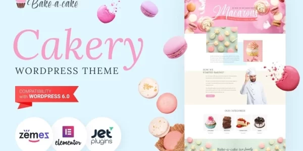 Bake-a-cake Cakery WordPress Elementor Theme WordPress Theme 1.0.2 GPL Theme
