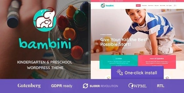 Bambini Kindergarten Pre-School Theme 1.1.4 GPL Theme