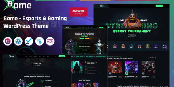 Bame eSports and Gaming WordPress Theme 1.0.0 GPL Theme