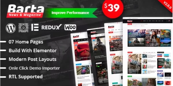 Barta News Magazine WordPress Theme 2.0.2 GPL Theme