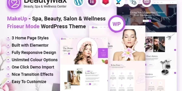 Beautymax Makeup Beauty Spa Salon Wellness Center WordPress Theme 1.0 GPL Theme
