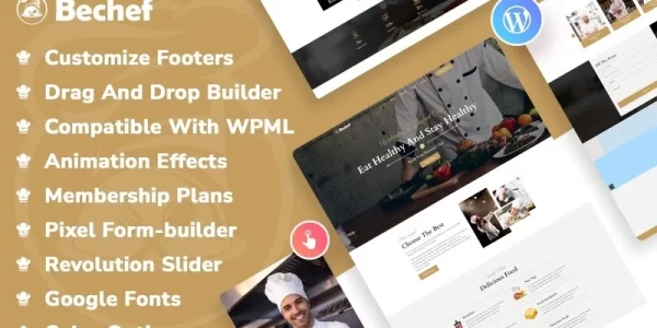 Bechef Theme for Food Recipe BloggersChefs WordPress Theme 1.0.0 GPL Theme