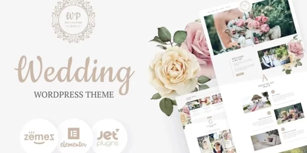 Belle Fleur Wedding Landing WordPress Elementor Theme WordPress Theme 1.0.1 GPL Theme