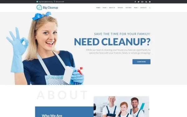 Big Cleanup Cleaning Services Responsive WordPress Theme 1.0.0 GPL Theme