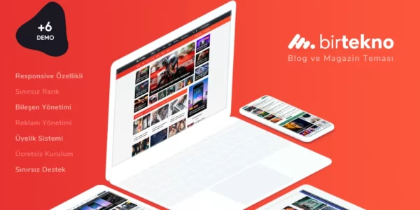BirTekno WordPress Responsive Blog and Magazine Theme 4.1 GPL Theme