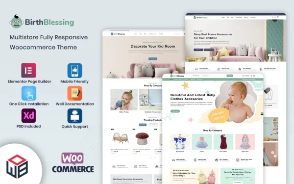 BirthBlessing – Kids Clothing Toys WooCommerce 1.0 GPL Theme