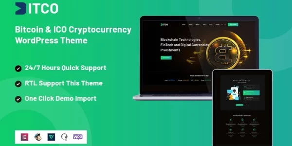 Bitco Bitcoin And ICO Cryptocurrency Responsive WordPress Theme 1.0.0 GPL Theme