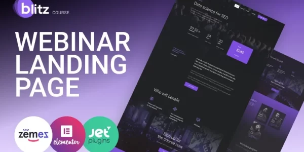 Blitz Webinar Landing Page Template WordPress Theme 1.0.0 GPL Theme