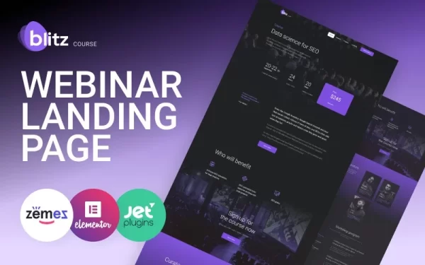 Blitz Webinar Landing Page Template WordPress Theme 1.0.0 GPL Theme