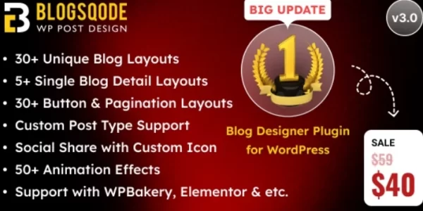Blogsqode Blog Layout Plugin and News Post Design for WordPress 3.0.0 GPL Plugins