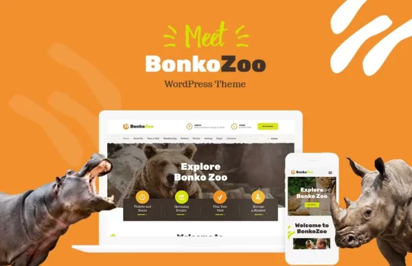 Bonko A Vibrant Safari Zoo WordPress Theme 1.0.6 GPL Theme