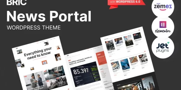 Bric Newspaper, News Portal WordPress Theme 1.0.1 GPL Theme