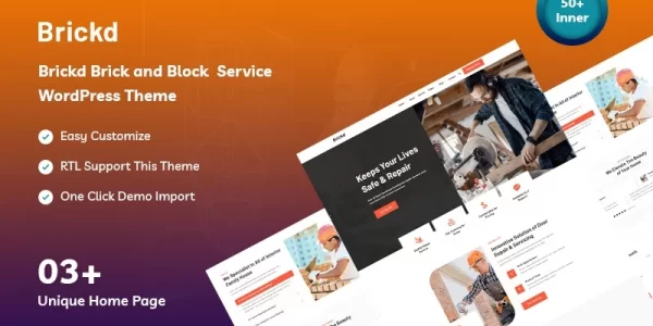 Brickd Brick, Wood and Block Service WordPress Theme 1.0.0 GPL Theme