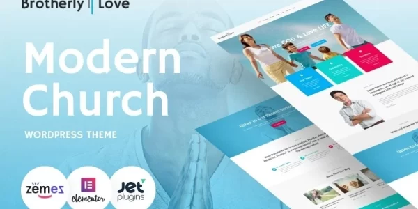 BrotherlyLove Modern Church WordPress Theme 1.0.1 GPL Theme