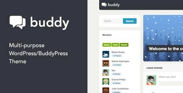 Buddy: Simple WordPress BuddyPress Theme 2.22.2 GPL Theme