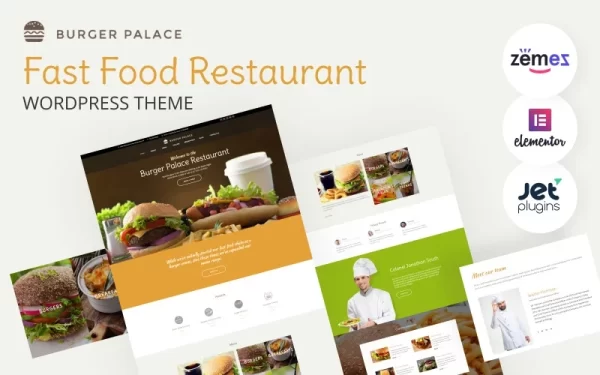 Burger Palace Fast Food Restaurant WordPress Theme 1.0.1 GPL Theme