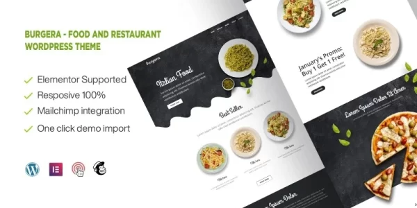 Burgera Food and Restaurant One Page WordPress Theme 1.0.0 GPL Theme