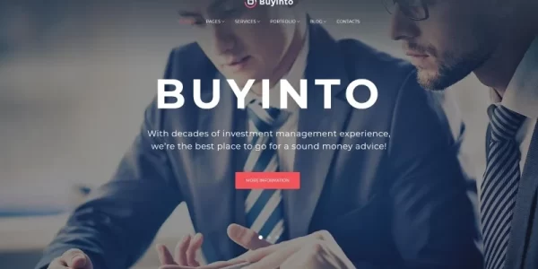 Buyinto Business Investment Management WordPress Theme 1.0.0 GPL Theme