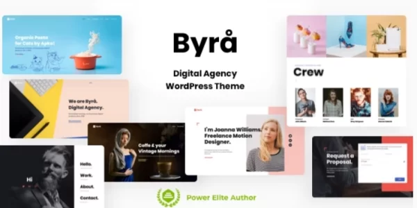 Byra Simple Portfolio WordPress Theme 11.6 GPL Theme