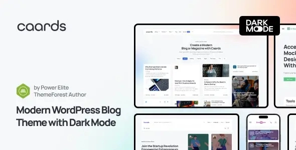 Caards Modern Blog Magazine WordPress Theme with Dark Mode 1.0.0 GPL Theme