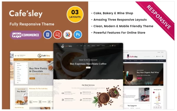 Cafesley – Cafe, Bar and Restraunt Woocommerce Theme 1.0 GPL Theme