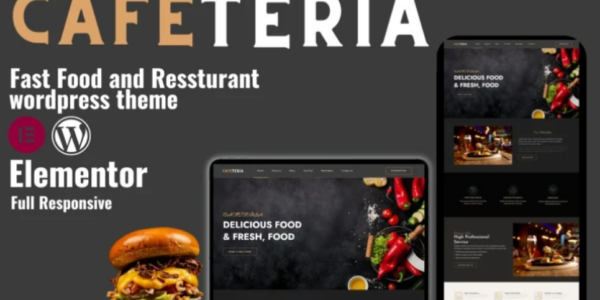 Cafeteria- Fast Food And Resturant WordPress Responsive Theme 1.0.0 GPL Theme