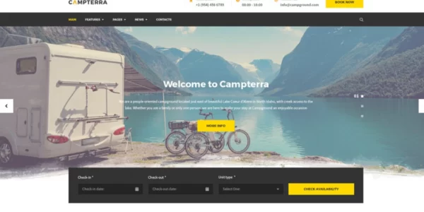 Campterra – Camping WordPress Theme for Outdoor Adventure Site 1.5.4 GPL Theme