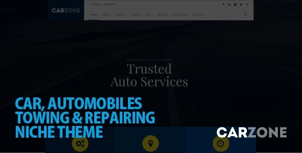 Car Zone Towing Repair WordPress Theme 3.7 GPL Theme